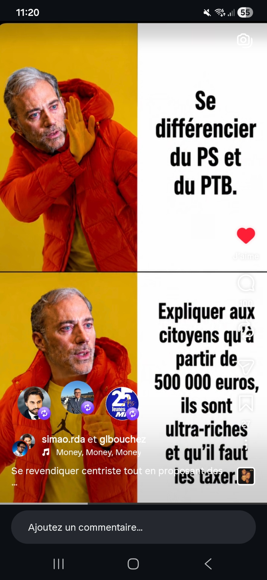 Mème Jeunes MR repartagé par simao.rda et glbouchez
